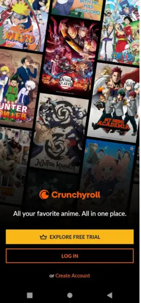 Crunchyroll premium apk mobile app screen shot 1