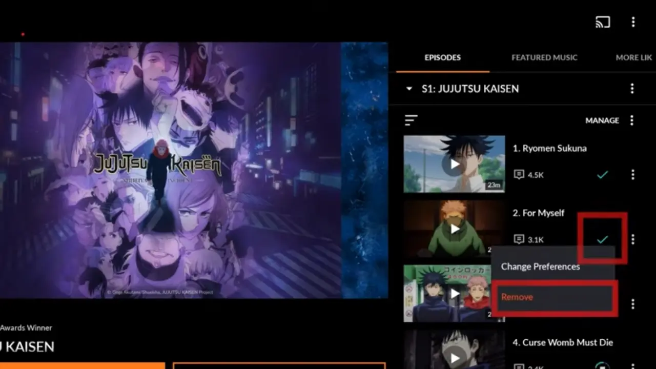 Remove download button in Crunchyroll